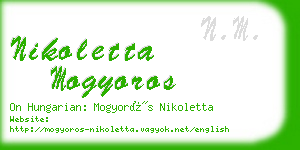 nikoletta mogyoros business card